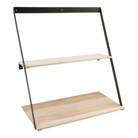 Półka loft 2 poziomowa Bern 50cm drewno / czarny House Nordic 2