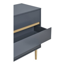 Komoda na nóżkach z 3 szufladami Bisley 80x40cm szara z drewnem House Nordic