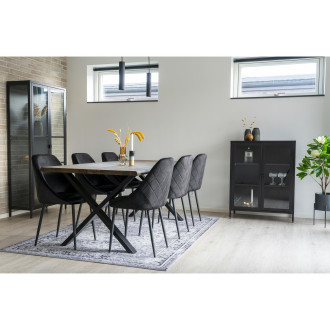 Gablota / witryna metalowa ze szklanymi drzwiami Brisbane 101x80x40cm czarna House Nordic