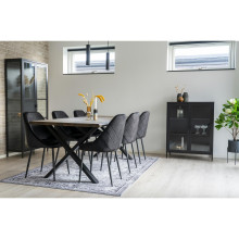 Gablota / witryna metalowa ze szklanymi drzwiami Brisbane 101x80x40cm czarna House Nordic