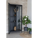 Gablota / witryna metalowa ze szklanymi drzwiami Brisbane 175x80x35cm czarna House Nordic