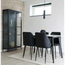 Gablota / witryna metalowa ze szklanymi drzwiami Brisbane 175x80x35cm czarna House Nordic