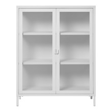 Gablota / witryna metalowa ze szklanymi drzwiami Brisbane 101x80x40cm biała House Nordic