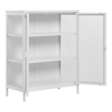 Gablota / witryna metalowa ze szklanymi drzwiami Brisbane 101x80x40cm biała House Nordic