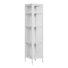 Gablota / witryna metalowa ze szklanymi drzwiami Brisbane 180x40x35cm biała House Nordic