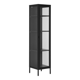 Gablota / witryna metalowa ze szklanymi drzwiami Brisbane 180x40x35cm czarna House Nordic 2