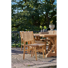 Krzesło z drewna tekowego z plecionym siedziskiem Derby House Nordic