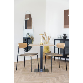 Krzesło drewniane z tapicerowanym siedziskiem Estepona jesion / czarny House Nordic 2