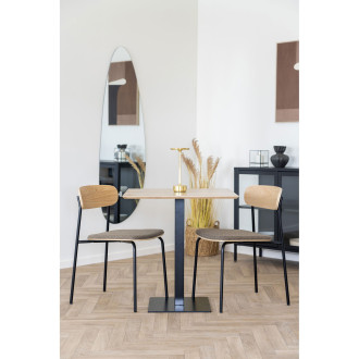 Krzesło drewniane z tapicerowanym siedziskiem Estepona jesion / czarny House Nordic