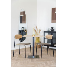 Krzesło drewniane z tapicerowanym siedziskiem Estepona jesion / czarny House Nordic