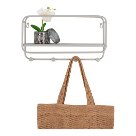 Wieszak ścienny metalowy z półką Feira 45x15x25cm szara House Nordic