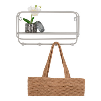 Wieszak ścienny metalowy z półką Feira 45x15x25cm szara House Nordic