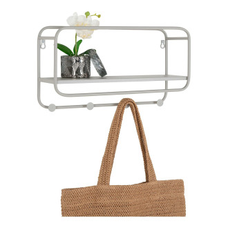 Wieszak ścienny metalowy z półką Feira 45x15x25cm szara House Nordic