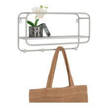 Wieszak ścienny metalowy z półką Feira 45x15x25cm szara House Nordic