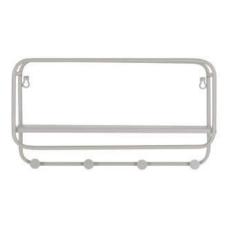Wieszak ścienny metalowy z półką Feira 45x15x25cm szara House Nordic