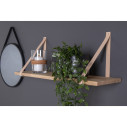 Półka ścienna z drewna kauczukowego na skórzanych paskach Forno 120cm House Nordic
