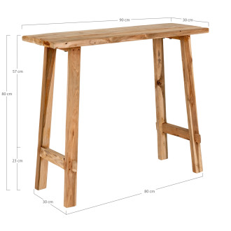 Konsola z drewna tekowego Girona 90x30cm House Nordic