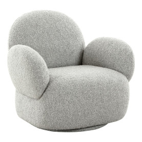Fotel obrotowy tapicerowany - tkaniana boucle Messina szary House Nordic