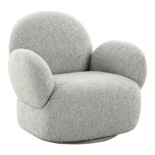 Fotel obrotowy tapicerowany - tkaniana boucle Messina szary House Nordic