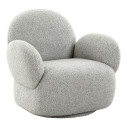 Fotel obrotowy tapicerowany - tkaniana boucle Messina szary House Nordic