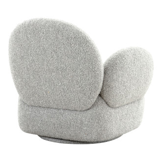 Fotel obrotowy tapicerowany - tkaniana boucle Messina szary House Nordic