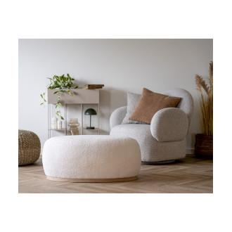 Fotel obrotowy tapicerowany - tkaniana boucle Messina szary House Nordic