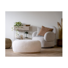 Fotel obrotowy tapicerowany - tkaniana boucle Messina szary House Nordic