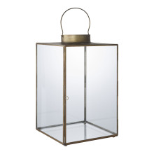 Latarnia szklana Mohali 42cm antyczne złoto House Nordic