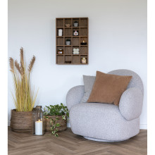 Fotel obrotowy tapicerowany - tkaniana boucle Messina szary House Nordic