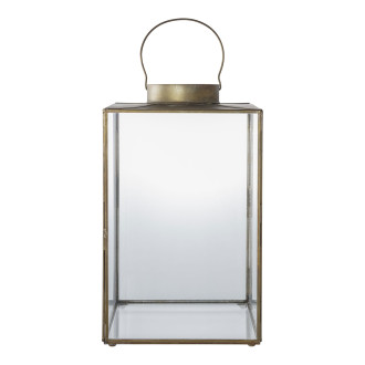 Latarnia szklana Mohali 42cm antyczne złoto House Nordic