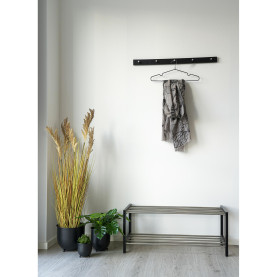 Półka 2 poziomowa na buty Padova 78x34x32cm czarna House Nordic 2