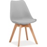 Stylowe Krzesło skandynawskie z poduszką Kris buk/jasno szare Signal do kuchni, salonu i restauracji.