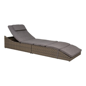 Leżak technorattanowy z poduszkami Split 200x60cm szary House Nordic 2