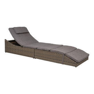 Leżak technorattanowy z poduszkami Split 200x60cm szary House Nordic