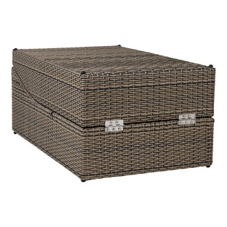 Leżak technorattanowy z poduszkami Split 200x60cm szary House Nordic