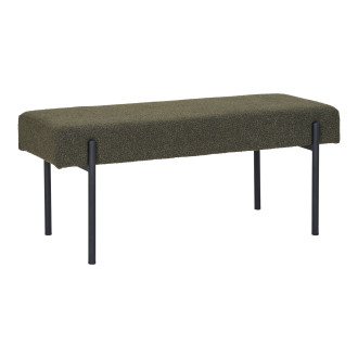 Ławka tapicerowana Swindon 100x36cm zielona boucla / czarny House Nordic