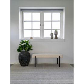 Ławka tapicerowana Swindon 100x36cm biała boucla / czarny House Nordic 2