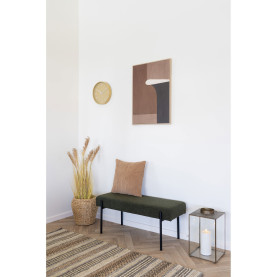 Ławka tapicerowana Swindon 100x36cm zielona boucla / czarny House Nordic 2