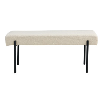 Ławka tapicerowana Swindon 100x36cm biała boucla / czarny House Nordic