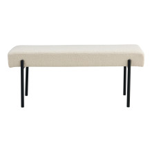 Ławka tapicerowana Swindon 100x36cm biała boucla / czarny House Nordic