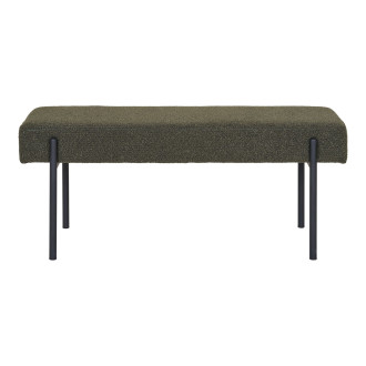 Ławka tapicerowana Swindon 100x36cm zielona boucla / czarny House Nordic