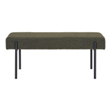 Ławka tapicerowana Swindon 100x36cm zielona boucla / czarny House Nordic