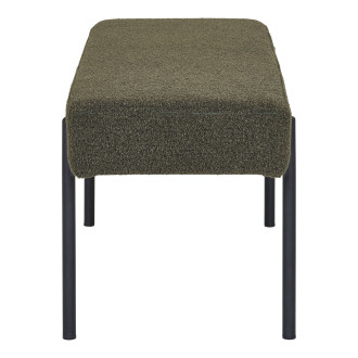 Ławka tapicerowana Swindon 100x36cm zielona boucla / czarny House Nordic