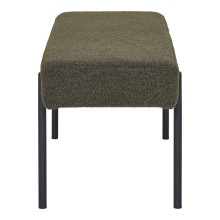 Ławka tapicerowana Swindon 100x36cm zielona boucla / czarny House Nordic