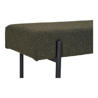 Ławka tapicerowana Swindon 100x36cm zielona boucla / czarny House Nordic