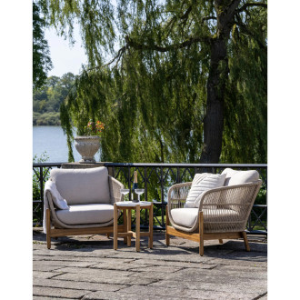 Stolik ogrodowy pomocniczy Terracina 37cm akacja / terrazzo House Nordic