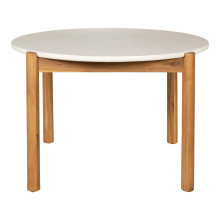 Stół ogrodowy okrągły Terracina 120cm akacja / terrazzo House Nordic