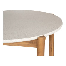 Stół ogrodowy okrągły Terracina 120cm akacja / terrazzo House Nordic
