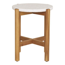 Stolik ogrodowy pomocniczy Terracina 37cm akacja / terrazzo House Nordic
