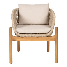 Krzesło ogrodowe z poduszkami Terracina akacja / beżowy House Nordic